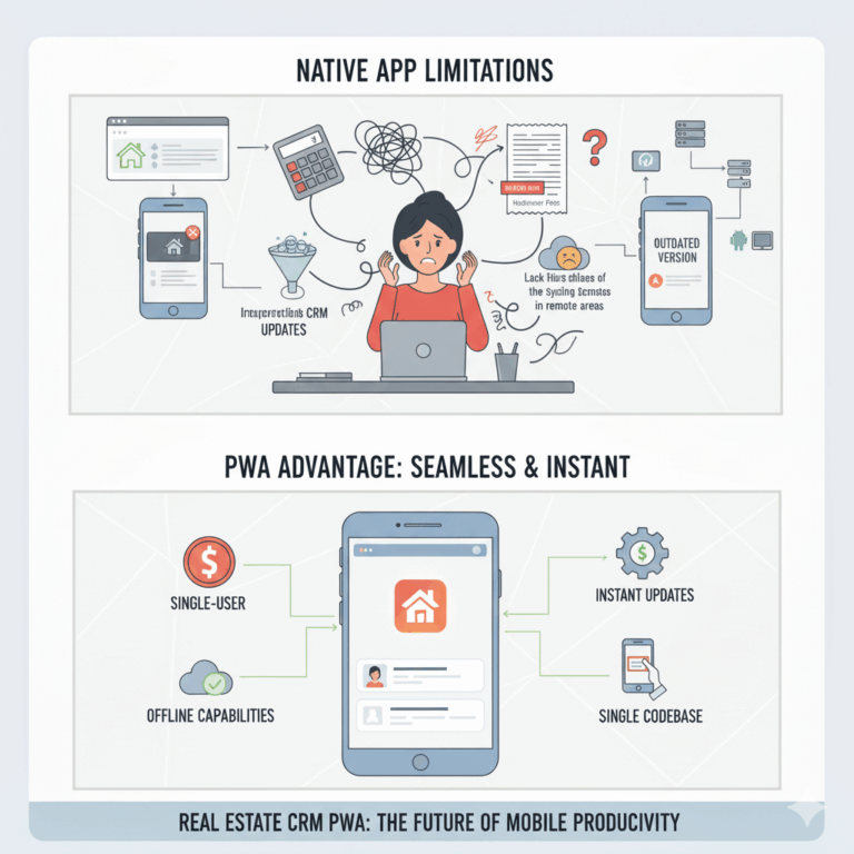 Real Estate CRM PWA: The Progressive Web App Advantage Over Native Apps 2 real estate CRM PWA